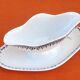 Antique Saint-Amand earthenware gravy boat, Primax model, No. 4017