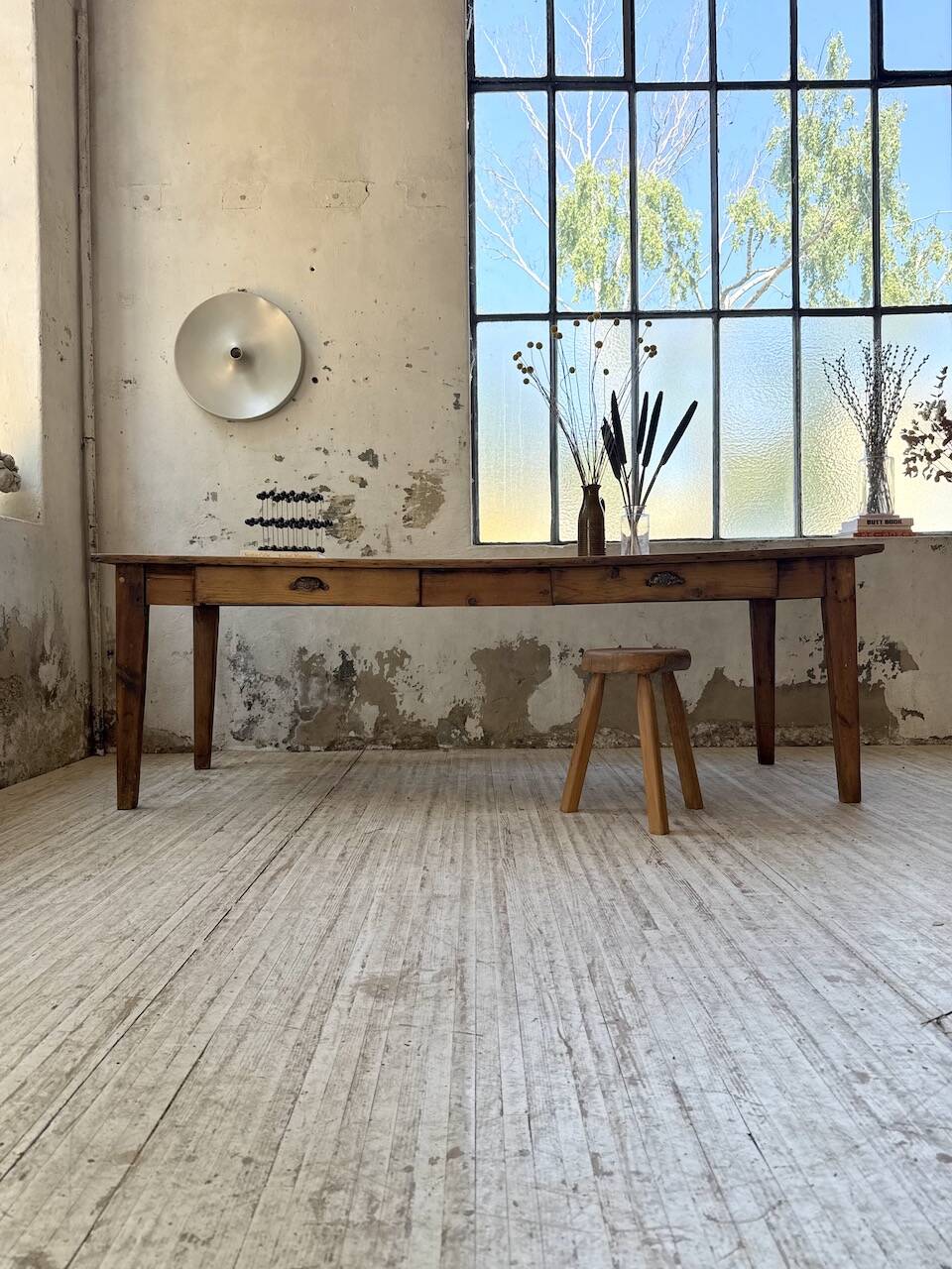 1950s pine farmhouse table 220cm