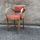 Chair bridge beech wood ska red 1950 vintage