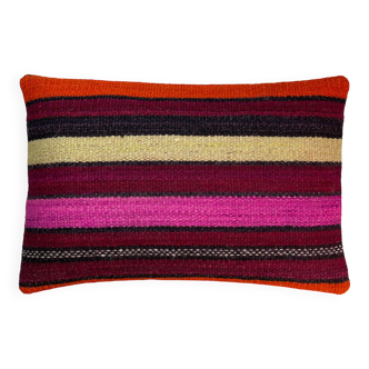 Vintage turkish kilim cushion cover, 30 x 50 cm