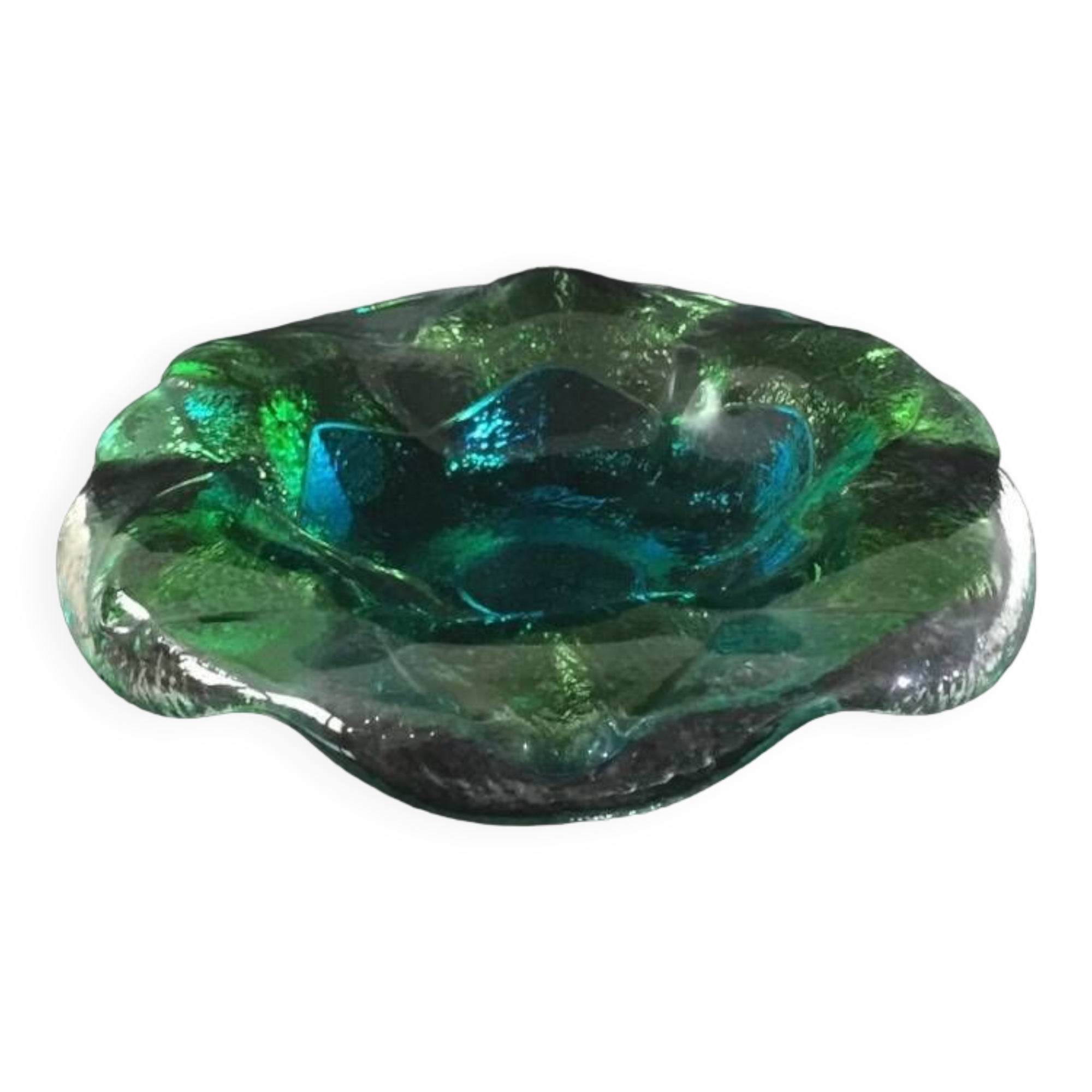 Large blue-green ashtray, Daum type