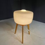 Grand lampadaire ULUV, bois et verre dépoli, Tchécoslovaquie, années 1960