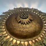 Large wall sconce "Sol" in gilded wrought iron – Spain, 1950s