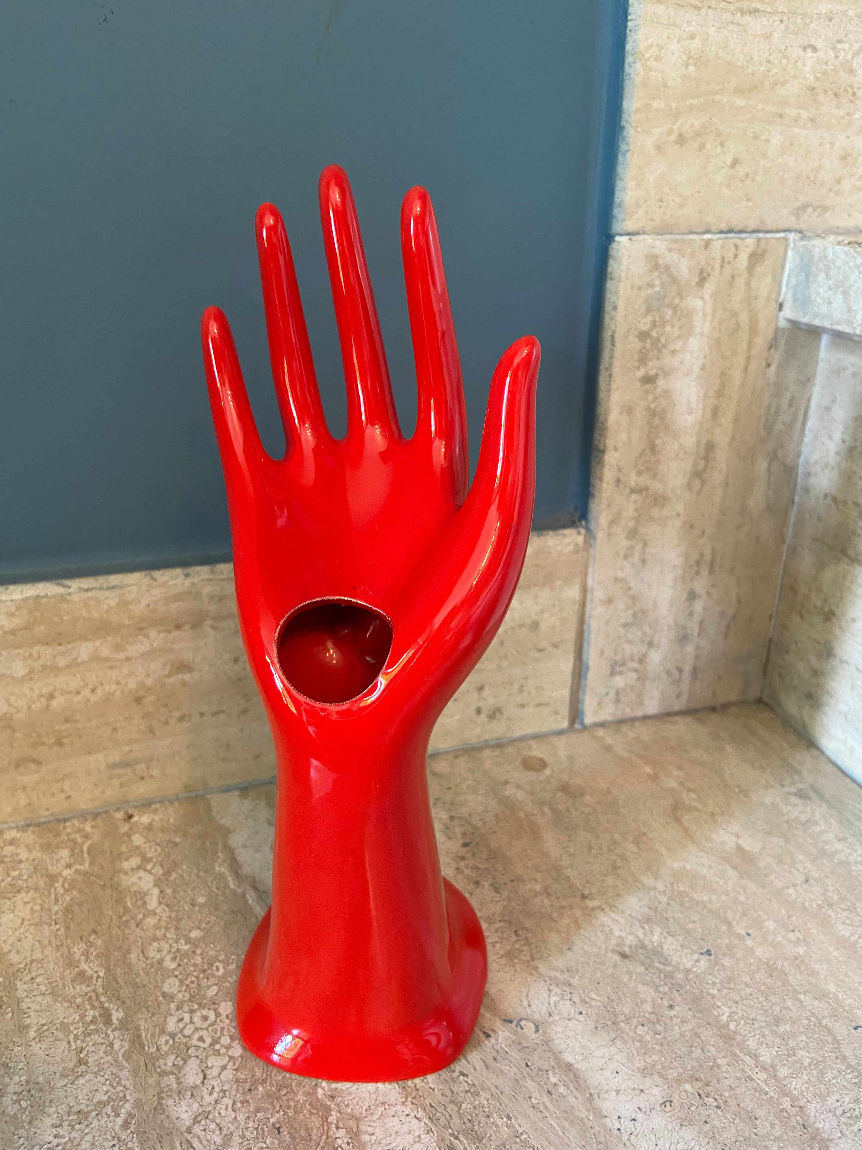 Hand baguier and soliflore in vintage ceramic