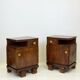 Pair of Art Deco bedside tables in walnut — Italy, 1930-1940
