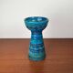 Mid-century modern blue ceramic candlestick Rimini by Aldo Londi for Bitossi, Italy, 1960s.
