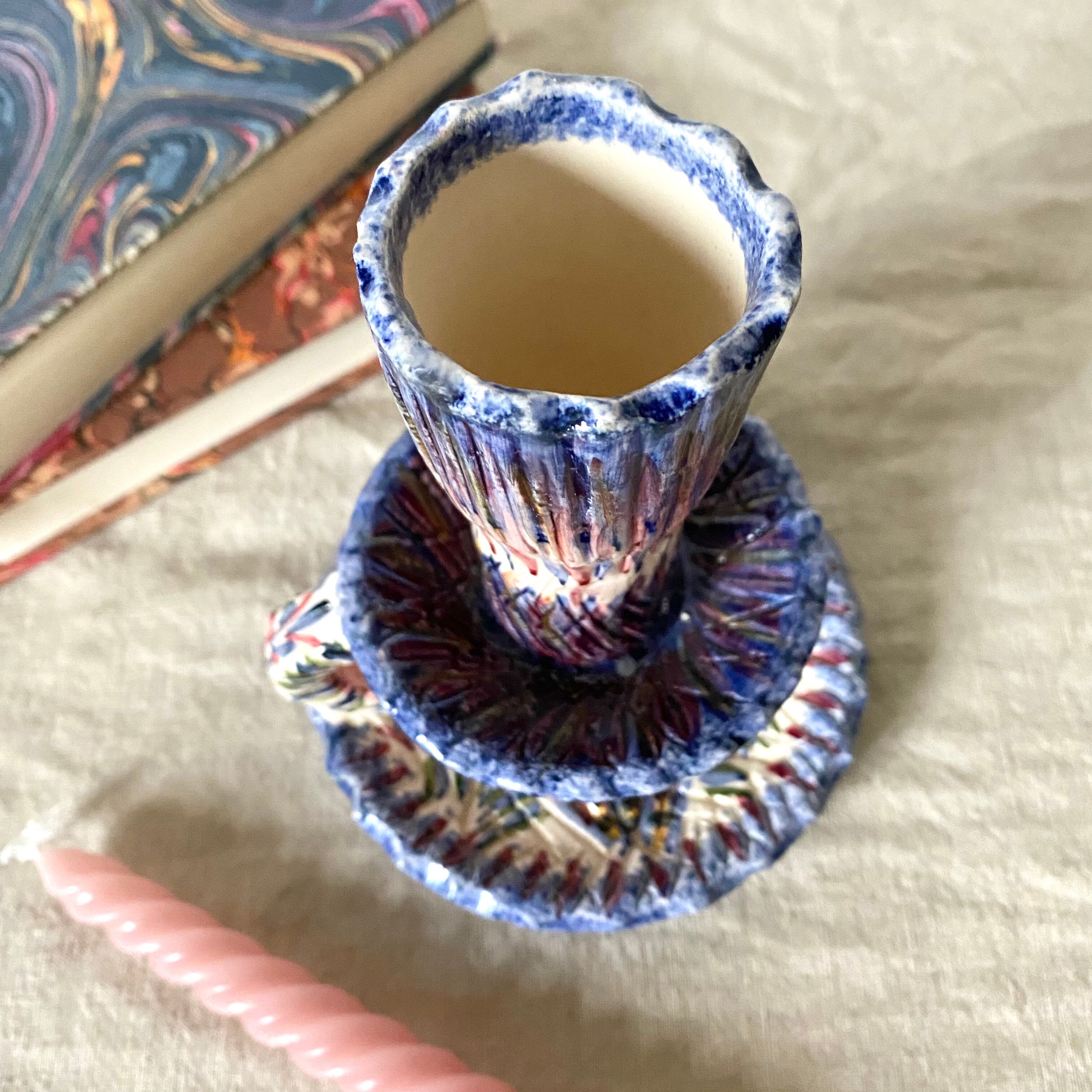 Brittany ceramic candle holder