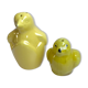 Duo of ceramic salt shakers style chick and vintage penguin