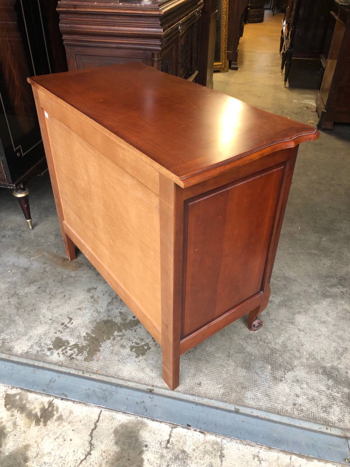 Walnut and Brass 3 Drawer Chest