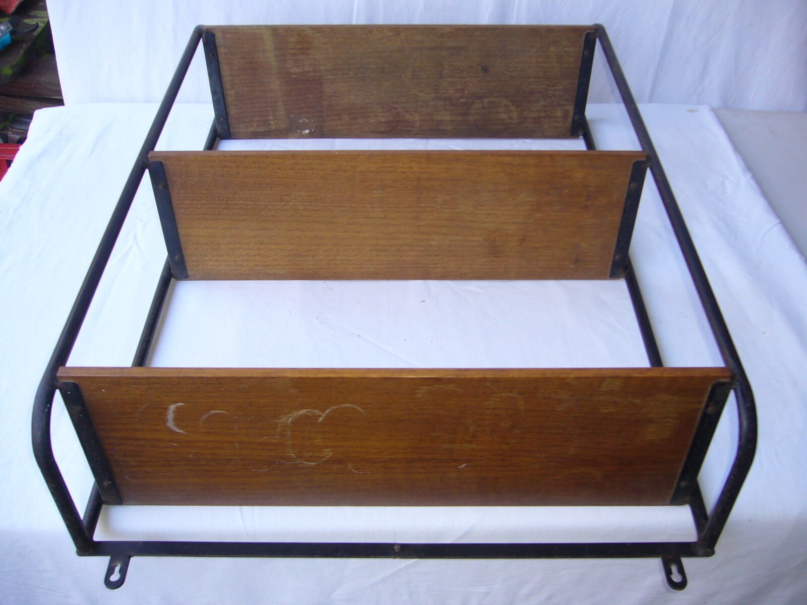Vintage metal and wood shelf