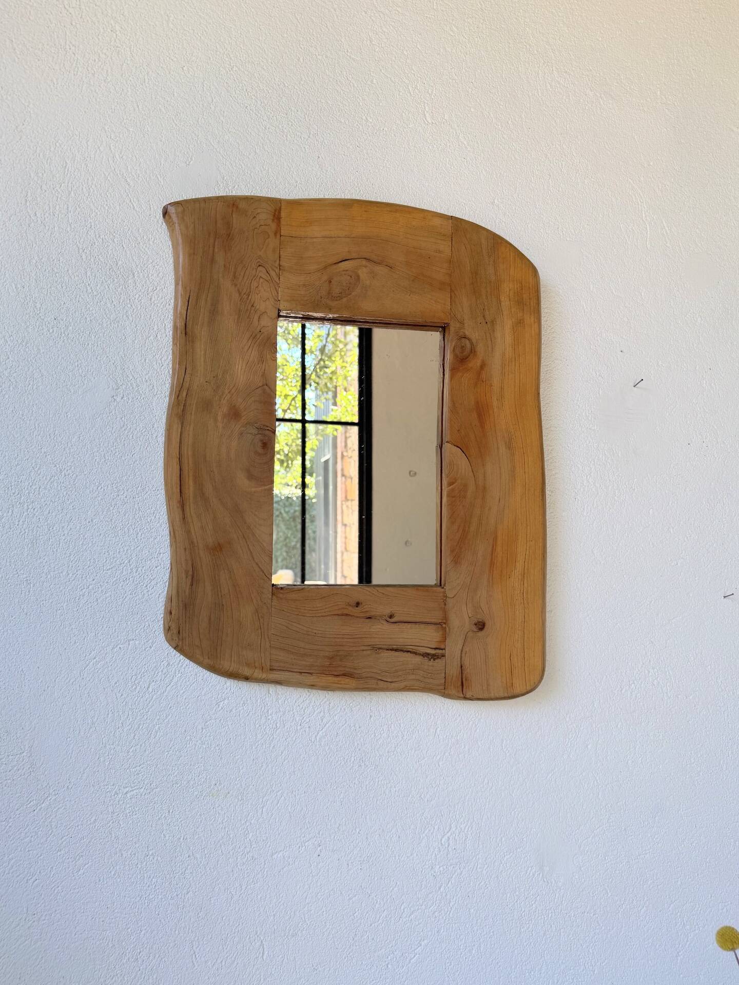 Brutalist organic mirror wood 1960s