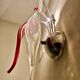 Pair of Murano glass lamps with chrome support, Italy 2000s