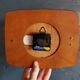 Vintage rectangular silent wall clock "Bayard terracotta green"