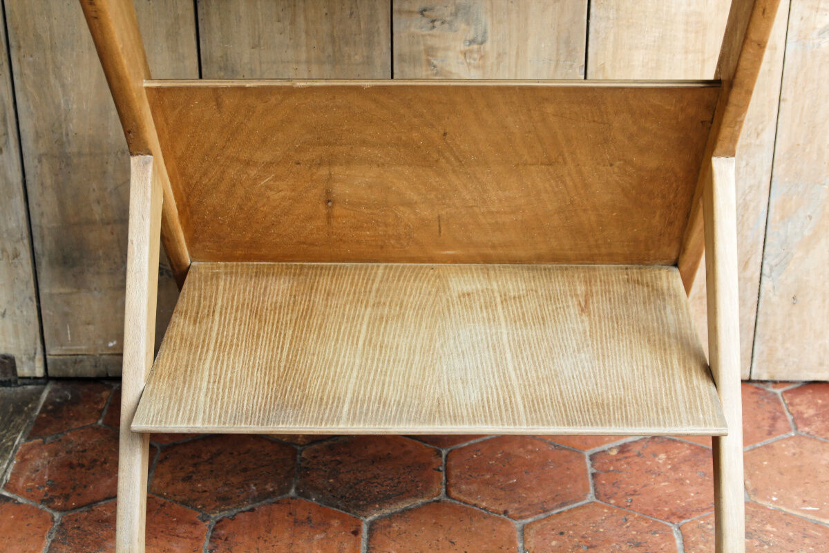 Old Scandinavian table in blond wood