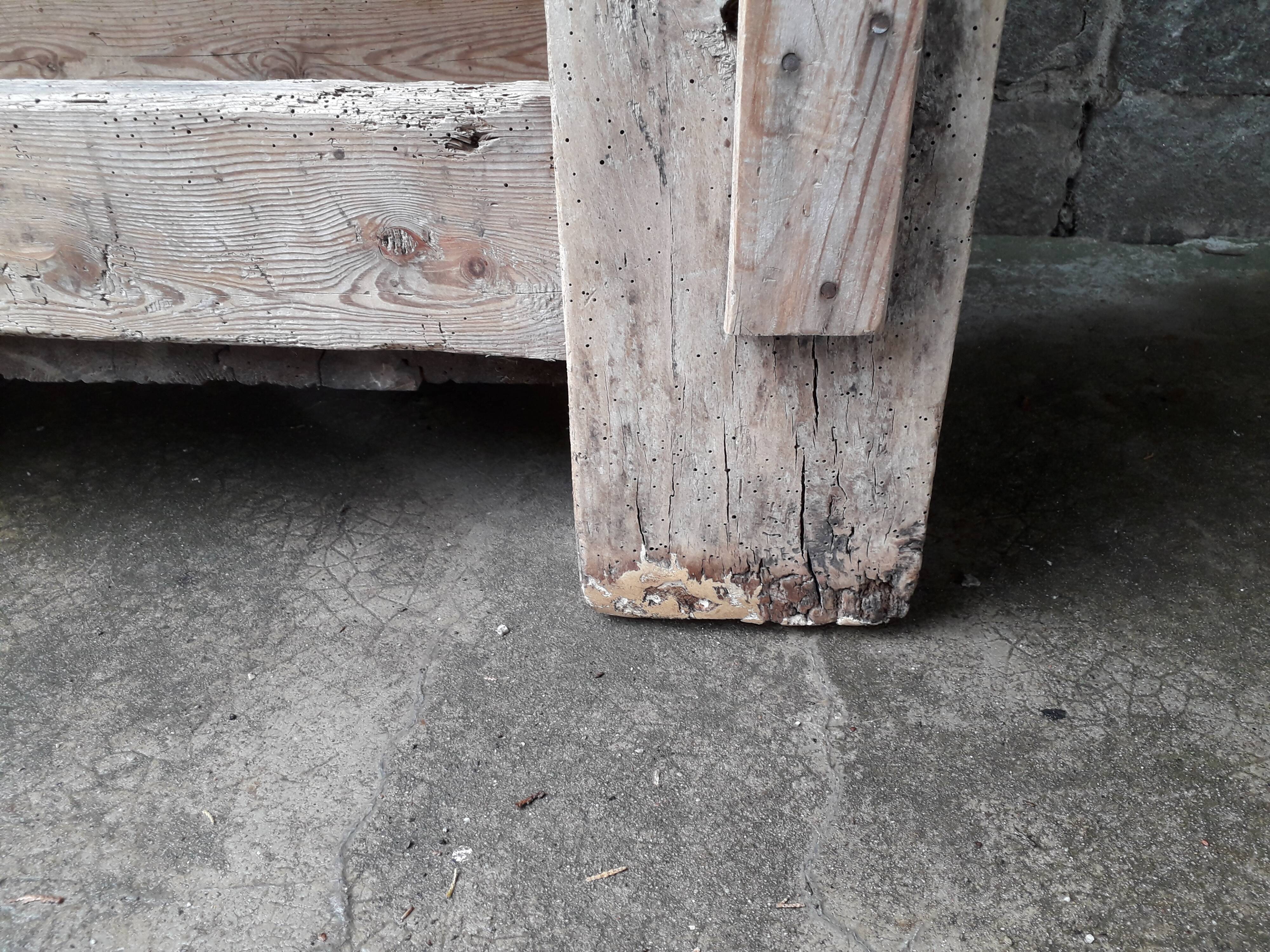 Old in solid beech workbench 237 cm