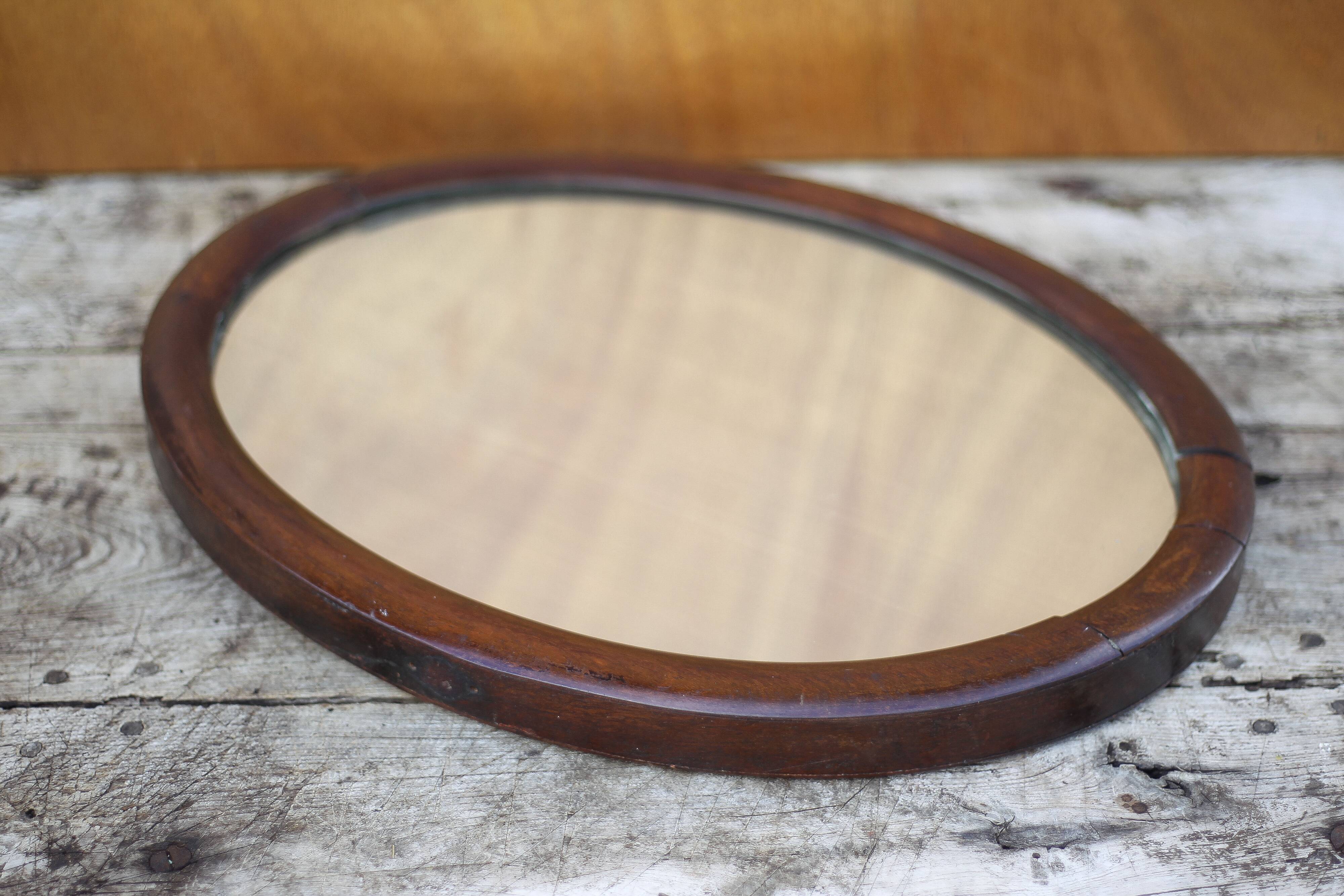 Vintage mirror, wall mirror, oval mirror, old dressing table mirror