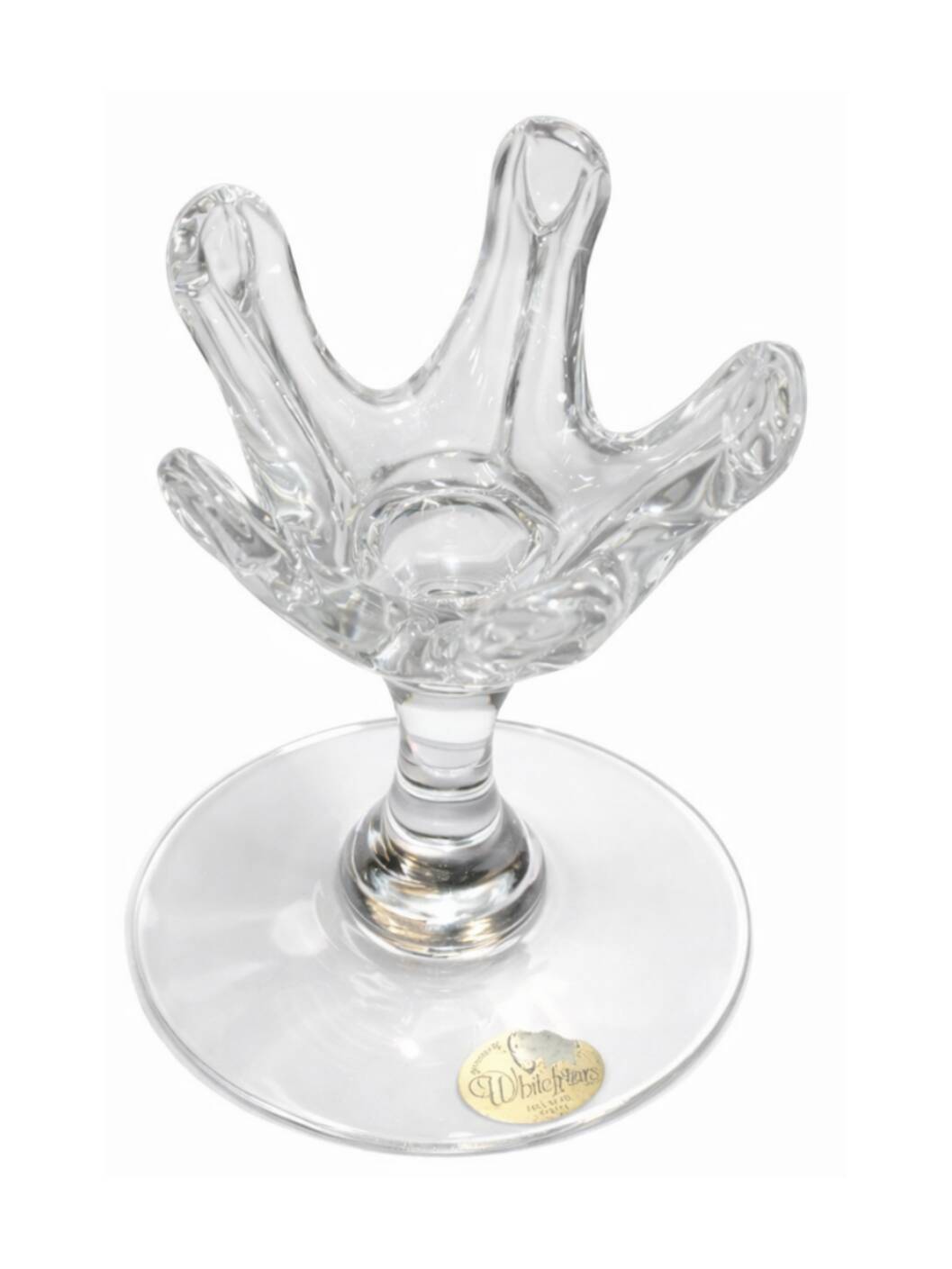 Pair of Whitefriars candlesticks – Crystal 1960 – Mint condition with labels