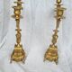 Pair of antique candelabra in gilded spelter – Louis XV style – 41 cm