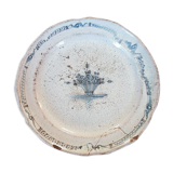 Plate end 19th Au Coq Poteries of the chapel of Pots Charente-maritime