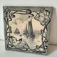Old tile in Gien faience with Art Nouveau decoration