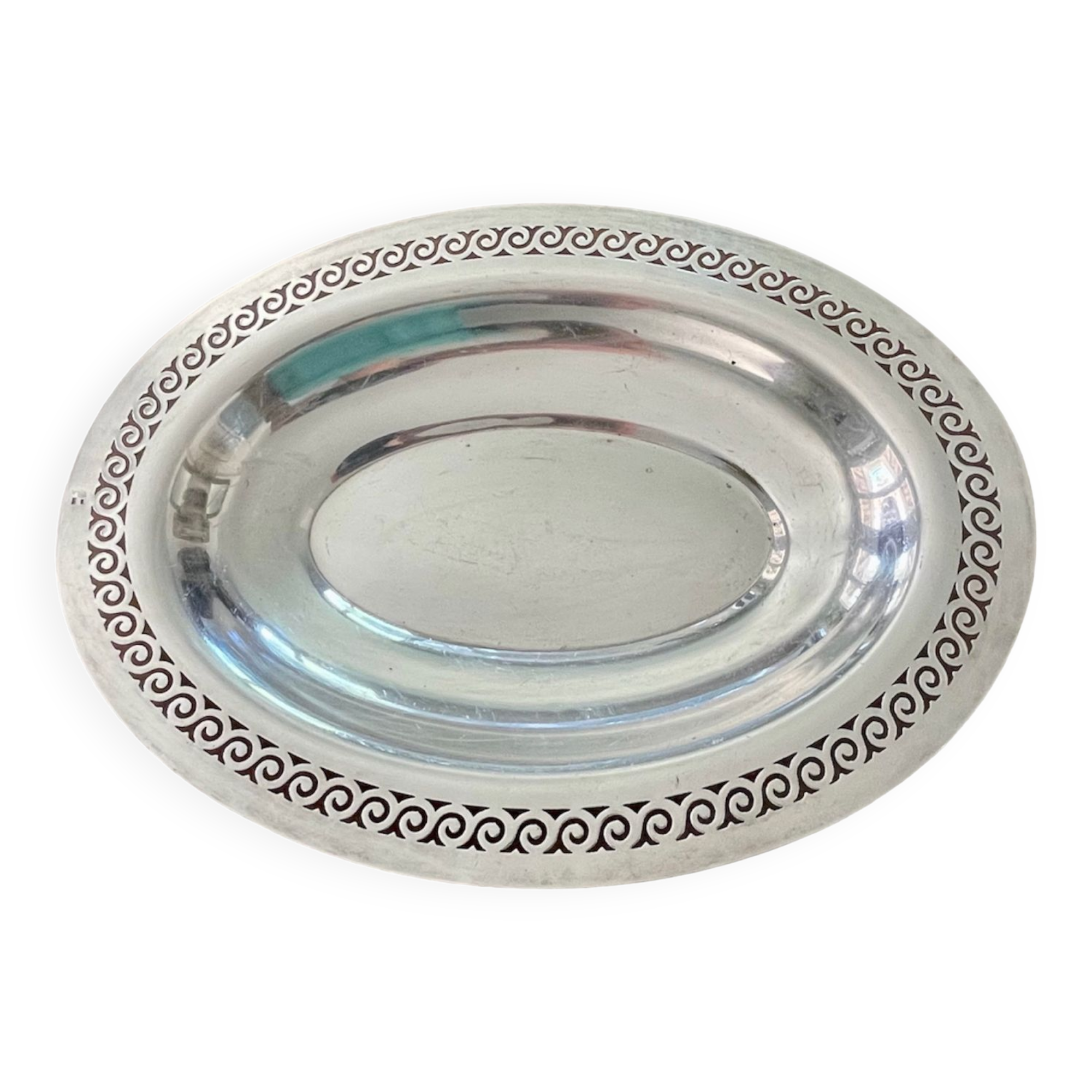 Art Deco silver metal dish
