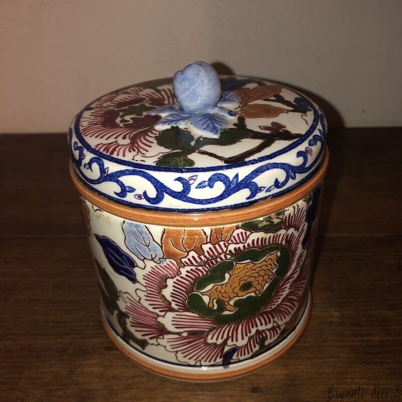 Old box, snuffbox Gien, Peony decoration