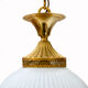 Suspension boule rond en verre blanc doré vintage