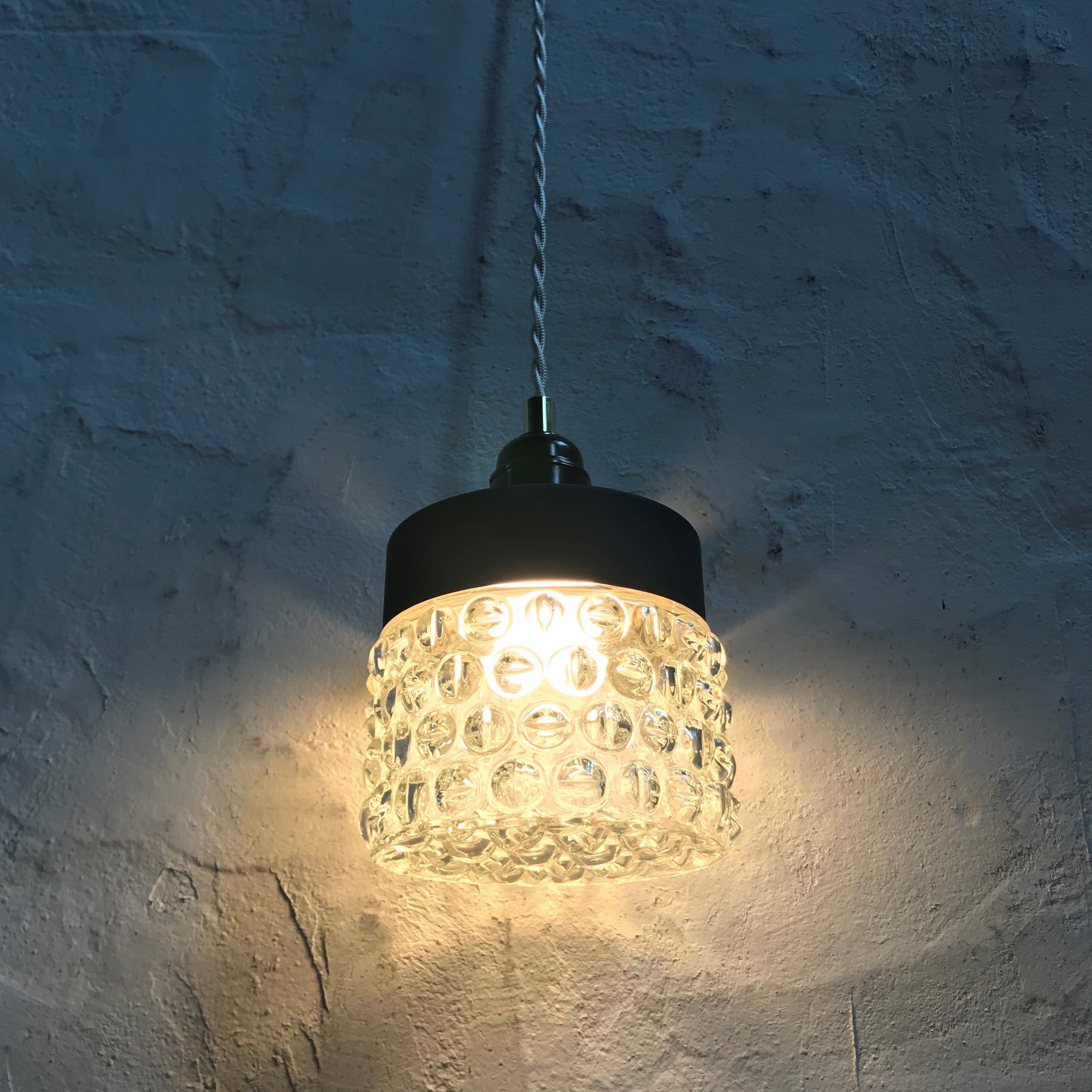 Vintage glass hand lamp