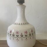Handmade ceramic lamp base with floral decoration
