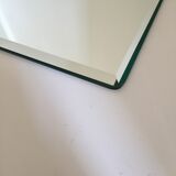 Vintage rectangular bevelled mirror, 1970s
