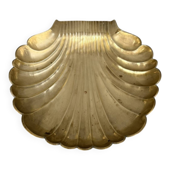 Très grande coupe centre de table en bronze doré représentant un coquillage