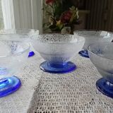 Set including 1 salad bowl and 5 fruit bowls in Daum Nancy crystal from the 40s