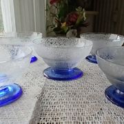 Set including 1 salad bowl and 5 fruit bowls in Daum Nancy crystal from the 40s