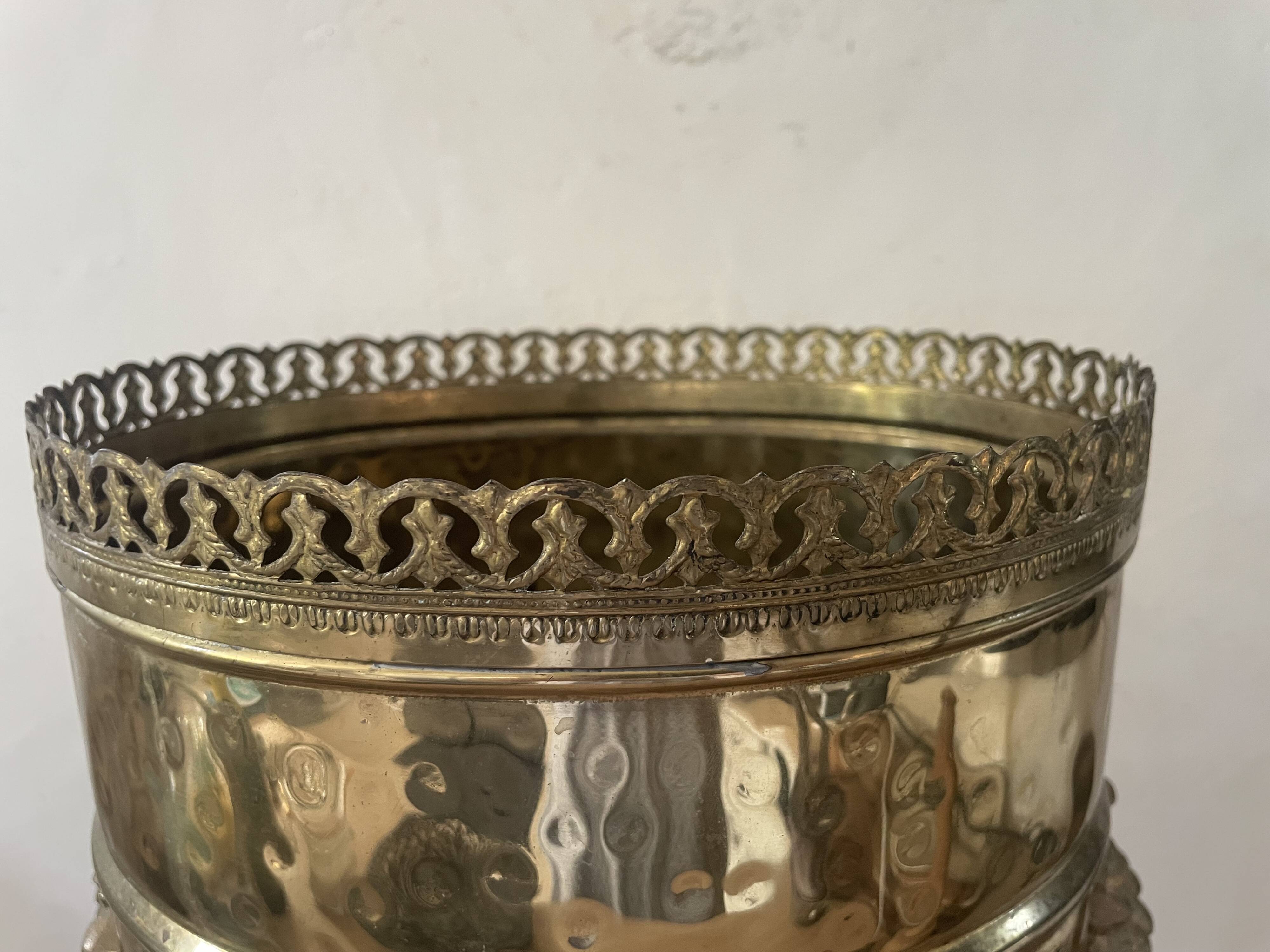 Antique brass umbrella stand