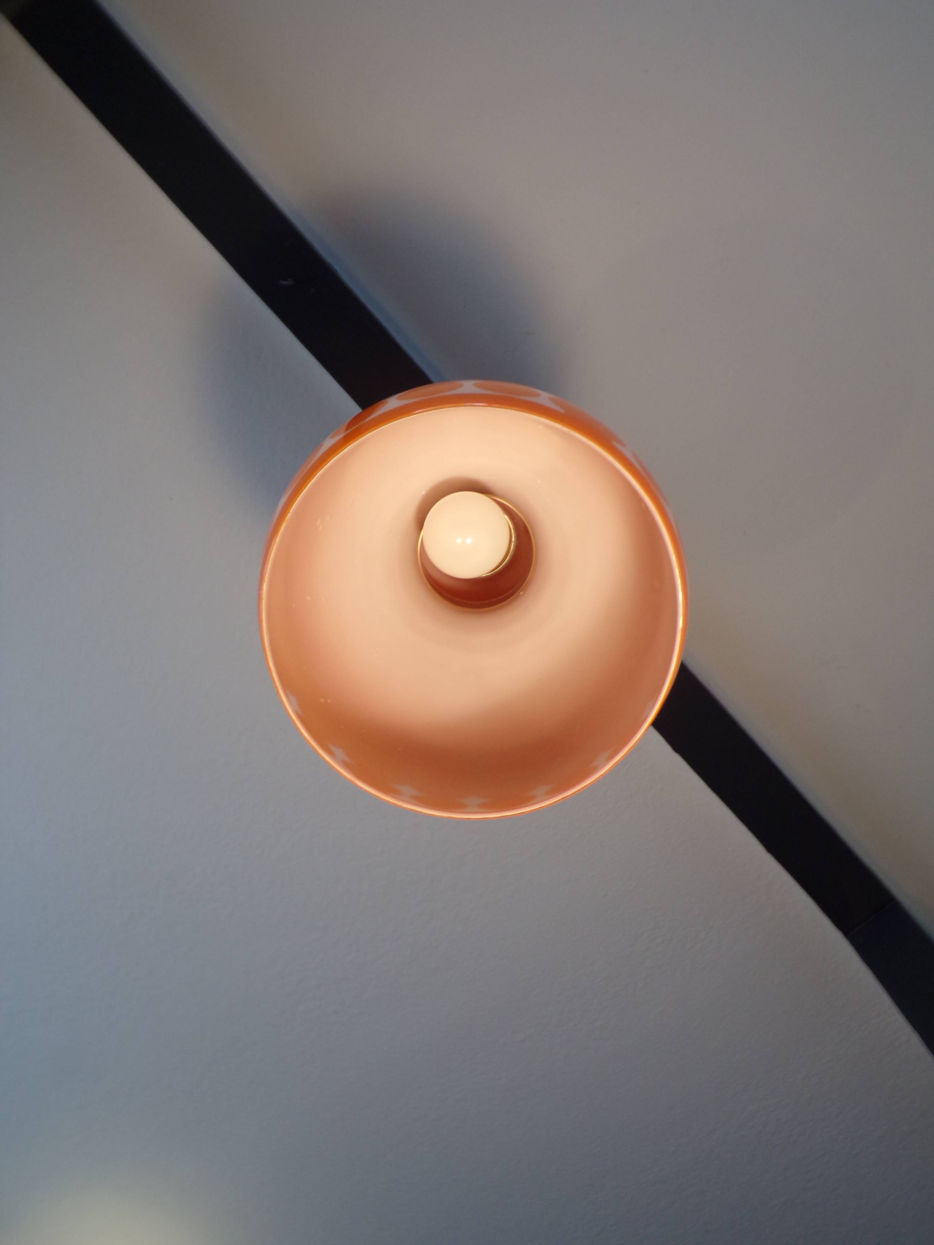 1970 orange glass pendant light