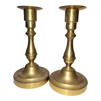 Pair of brass candlesticks