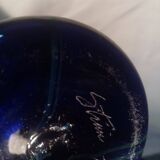 Superb old glass paste vase signed Rick Strini
