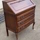 Bureau secrétaire scriban sous pente avec 3 tiroirs style Louis XV