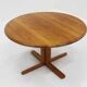 Vintage Danish round extendable dining table solid teak 1960s