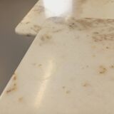 Pair of vintage nesting coffee tables in white marble from the 1970s.