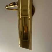 Pair of vintage XL adjustable brass wall lights, France 1970