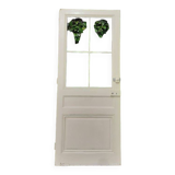 Porte vitrée communication h221,5x90cm ancienne 4 carreaux sans vitrage intérieure