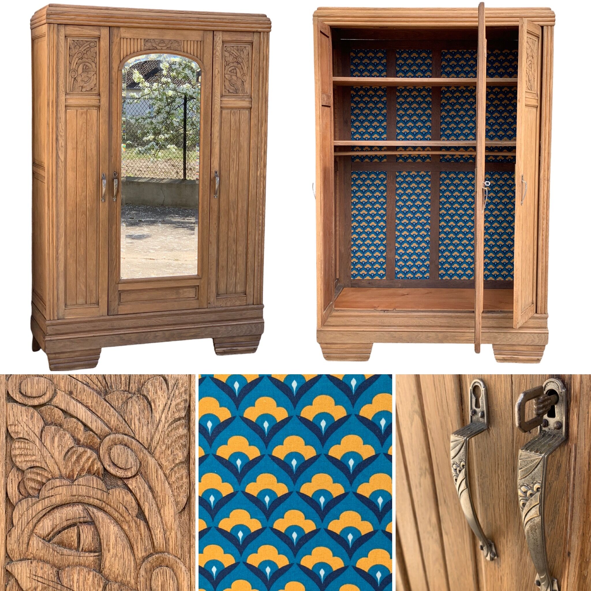 Parisian wardrobe raw wood 1920