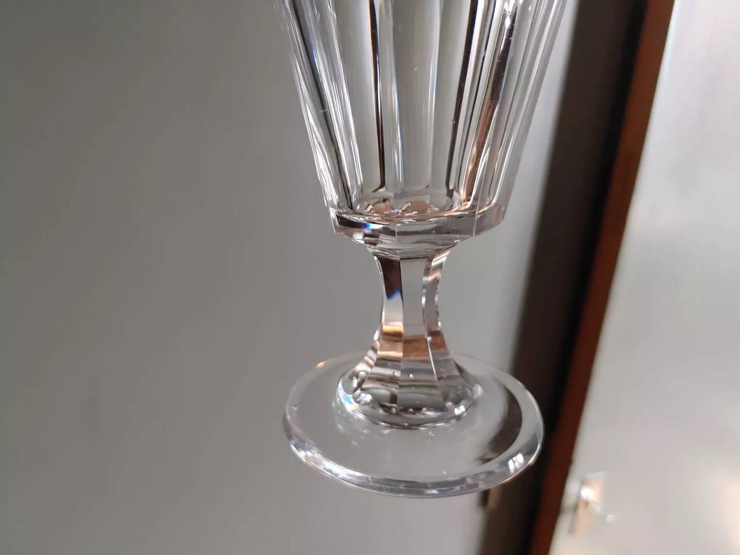 2 wine glasses - cut crystal - Baccarat around 1850