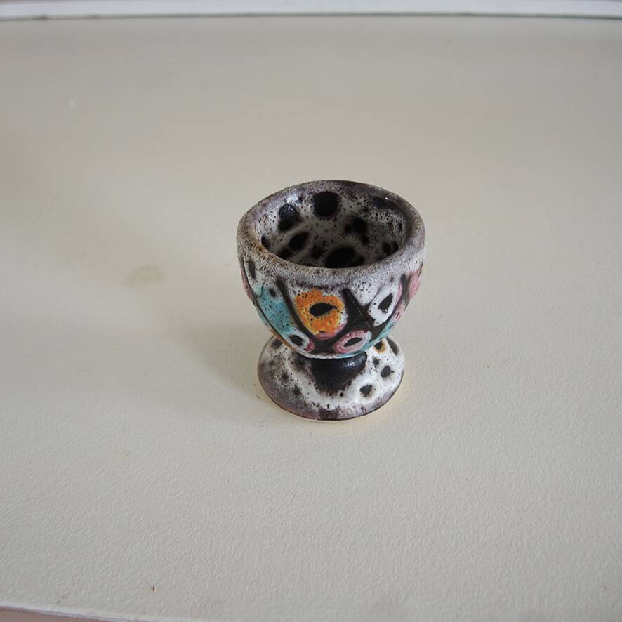 Antique Vallauris Style Ceramic Egg Cup