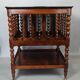 Vintage teak magazine rack with turned columns, 51x42x37 cm SD013