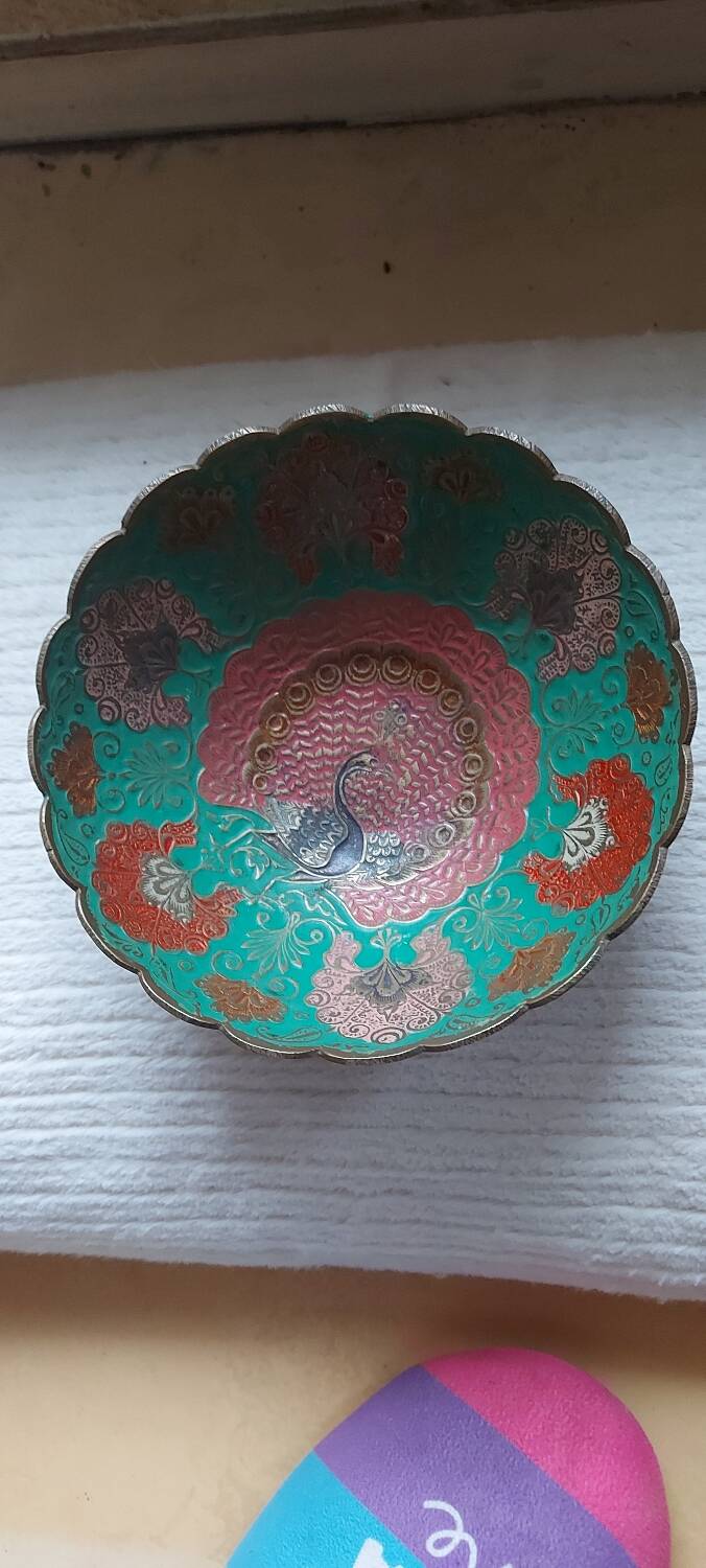 Indian enameled bowl