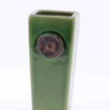 Green ceramic vase