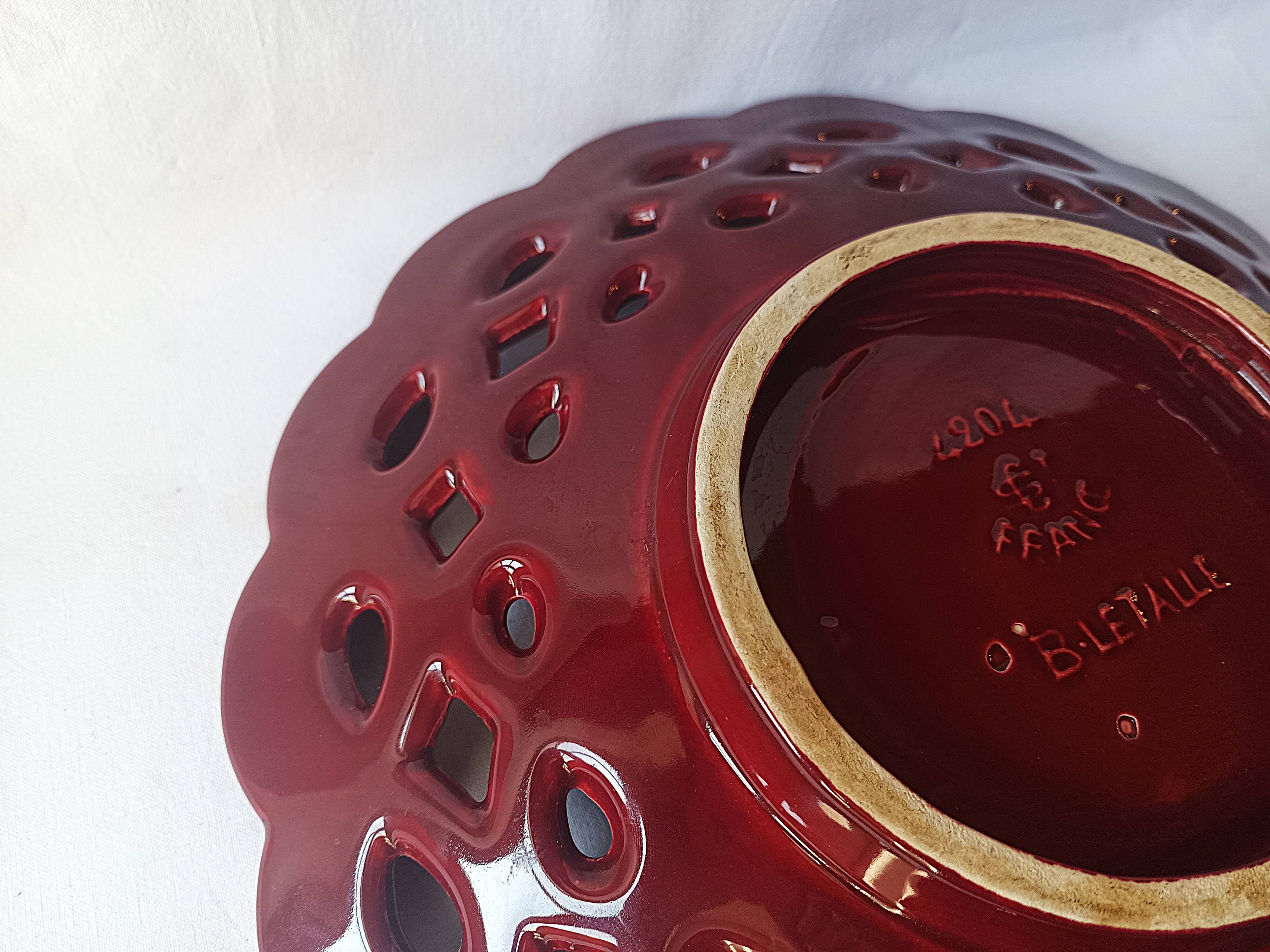 Saint Clément ceramic plate bowl barbotine fruit bowl