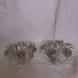 Glass or crystal flower candle holders
